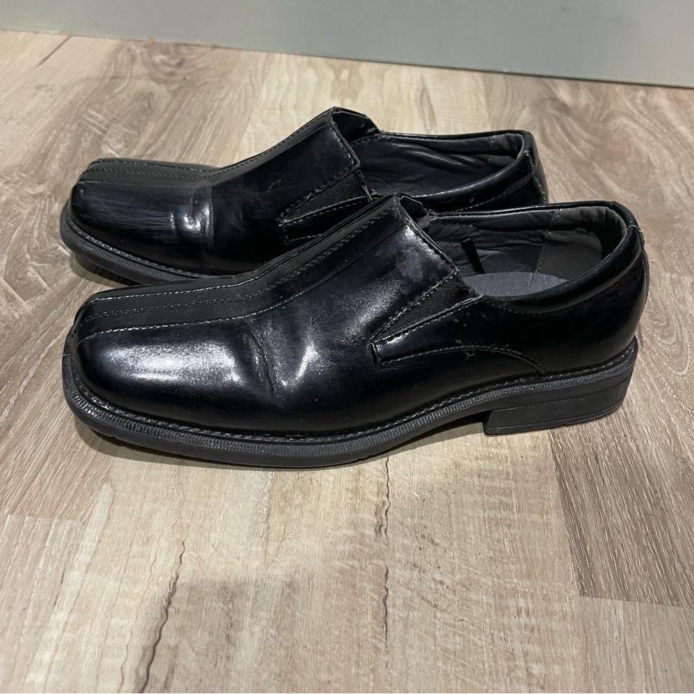 Deer stags black dress church shoes boys size 3.5M - Picture 3 of 7